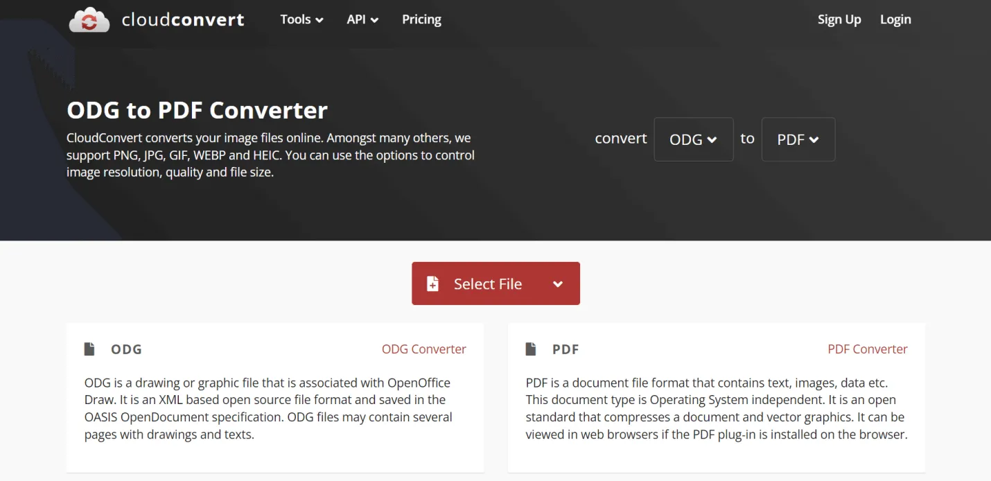 ODG a PDF cloudconvert