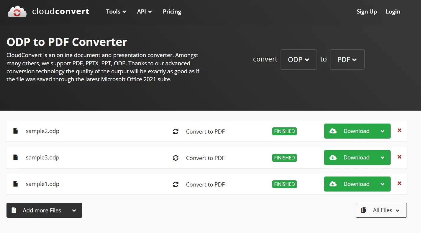 odp to pdf cloudconvert