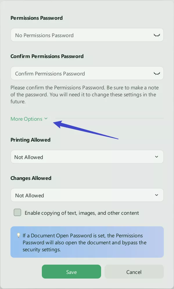 password protect pdf without acrobat permissions password setting in updf