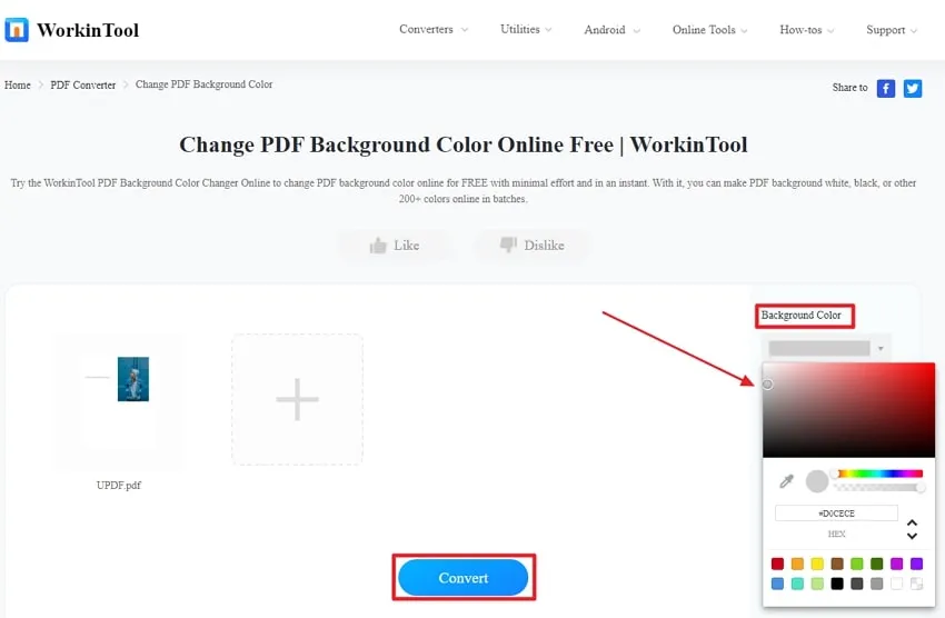 editar color pdf WorkinTool
