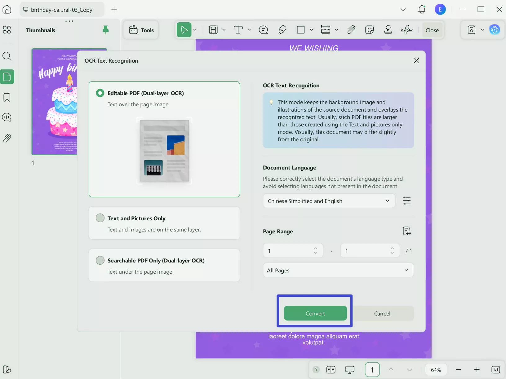 how to copy text from secured pdf ocr