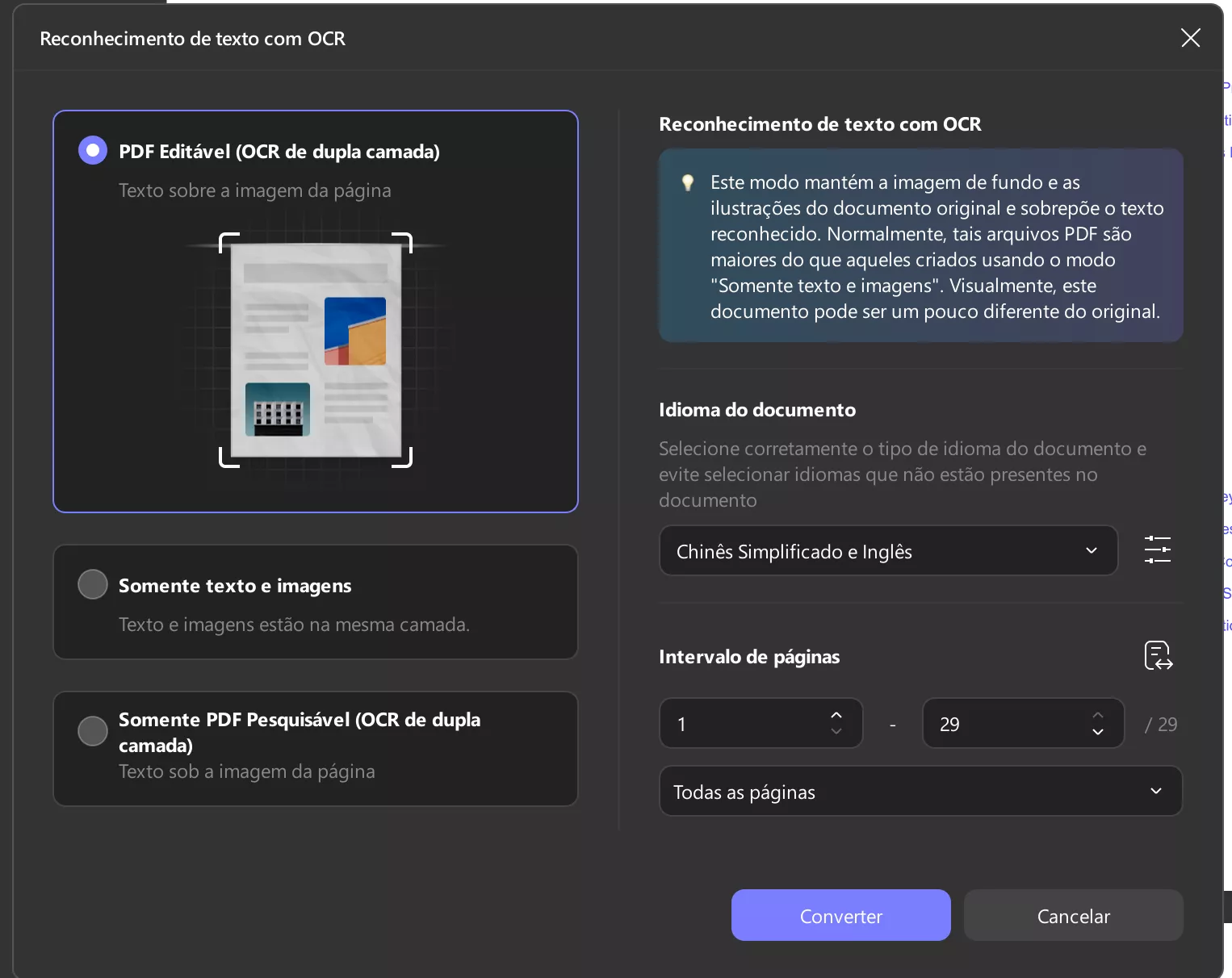 reconhecimento de texto em ocr