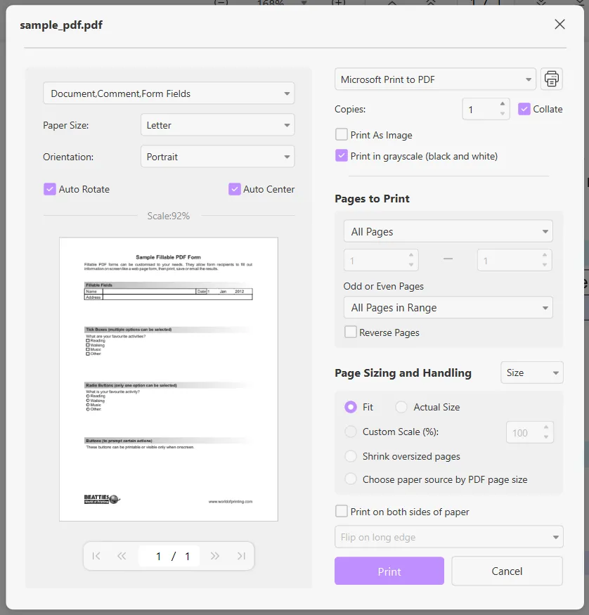 how to remove fillable fields in pdf by printing in updf