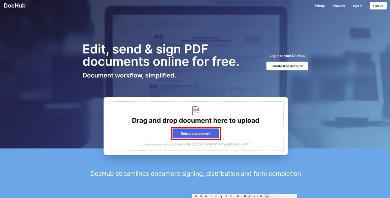 Enlever le filigrane d'un PDF avec DocHub