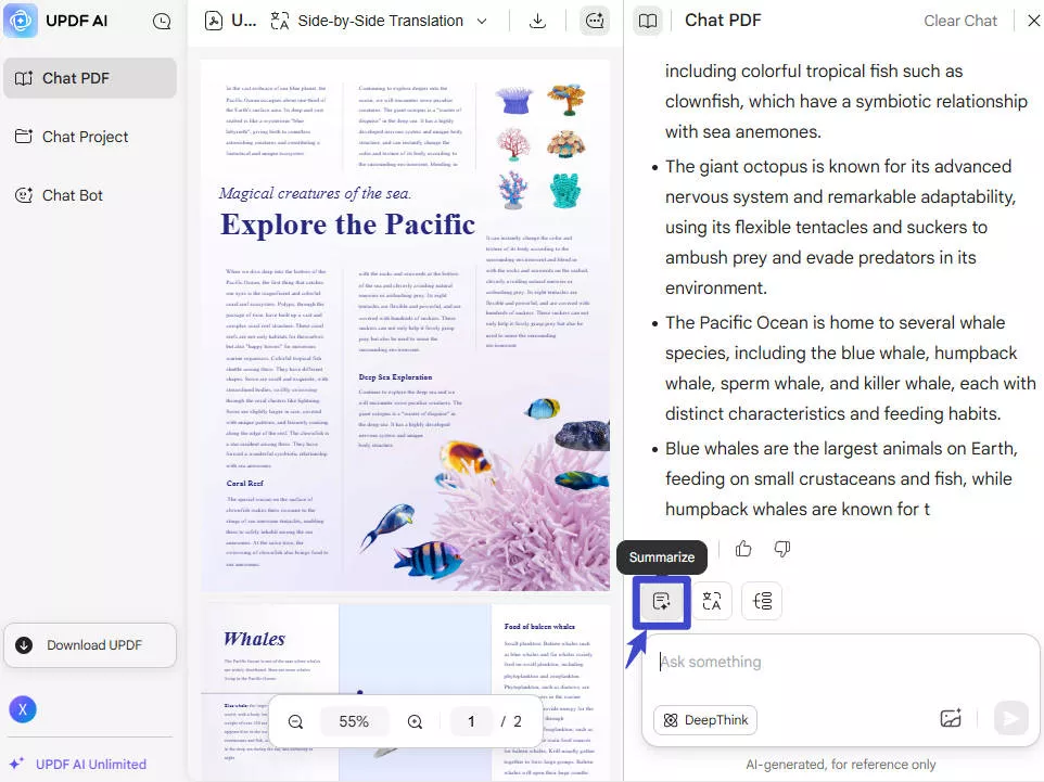 review summarized content