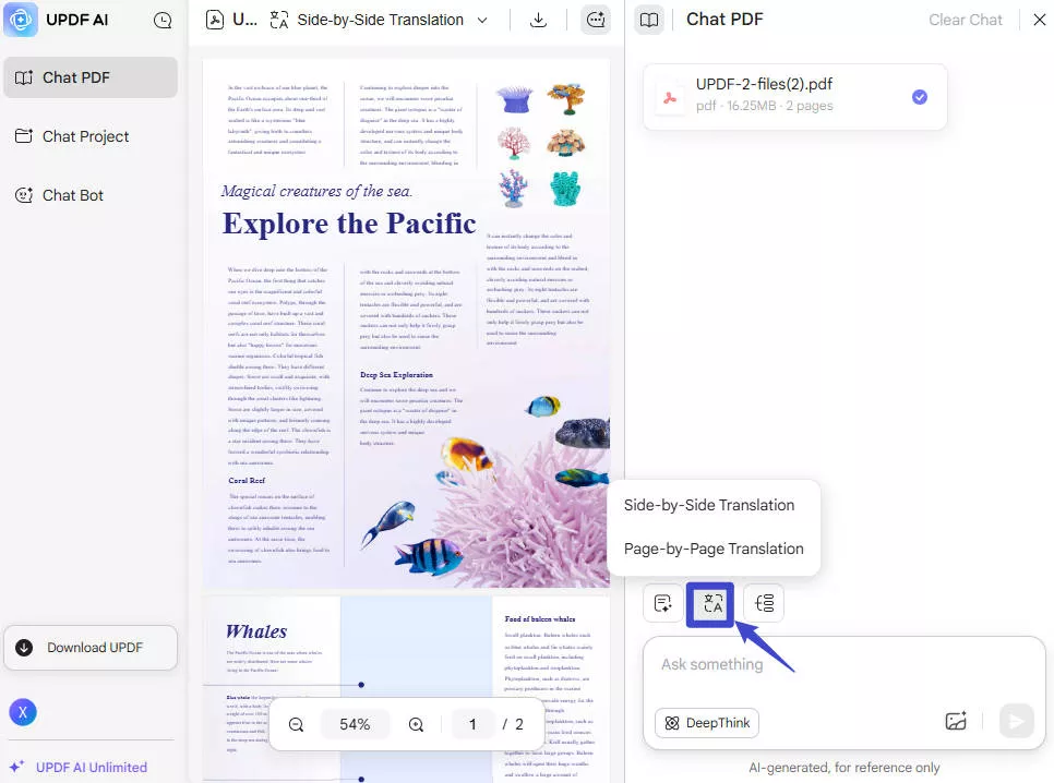 select translate option