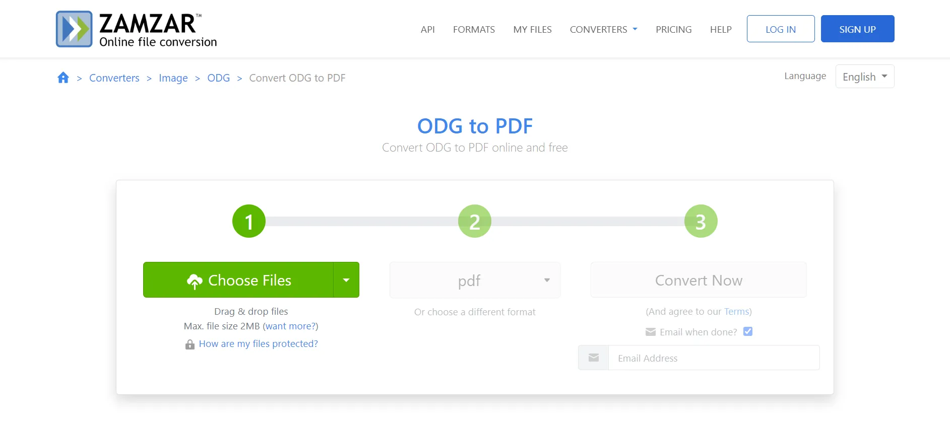 ODG a PDF zamzar