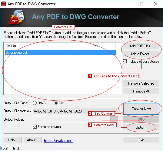 Tout convertisseur PDF en DWG