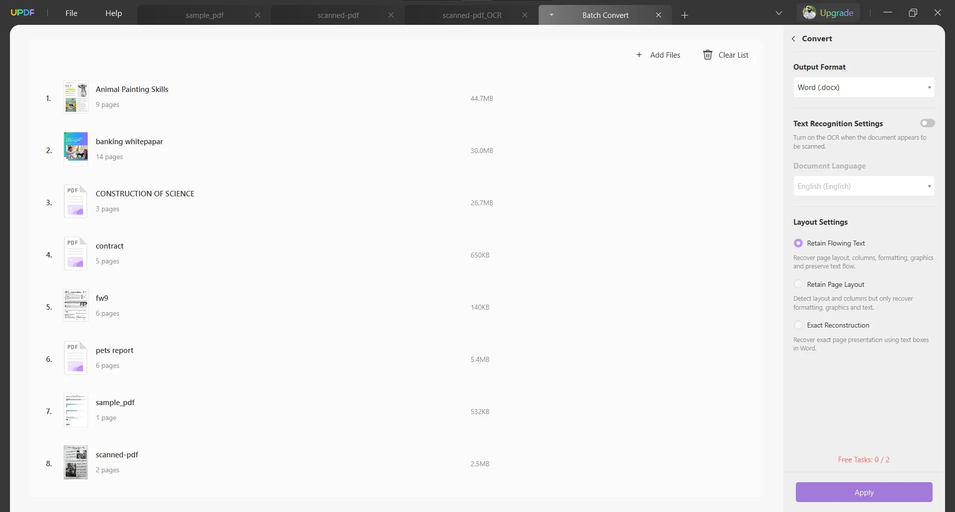 نسخ الجدول من ملف PDF