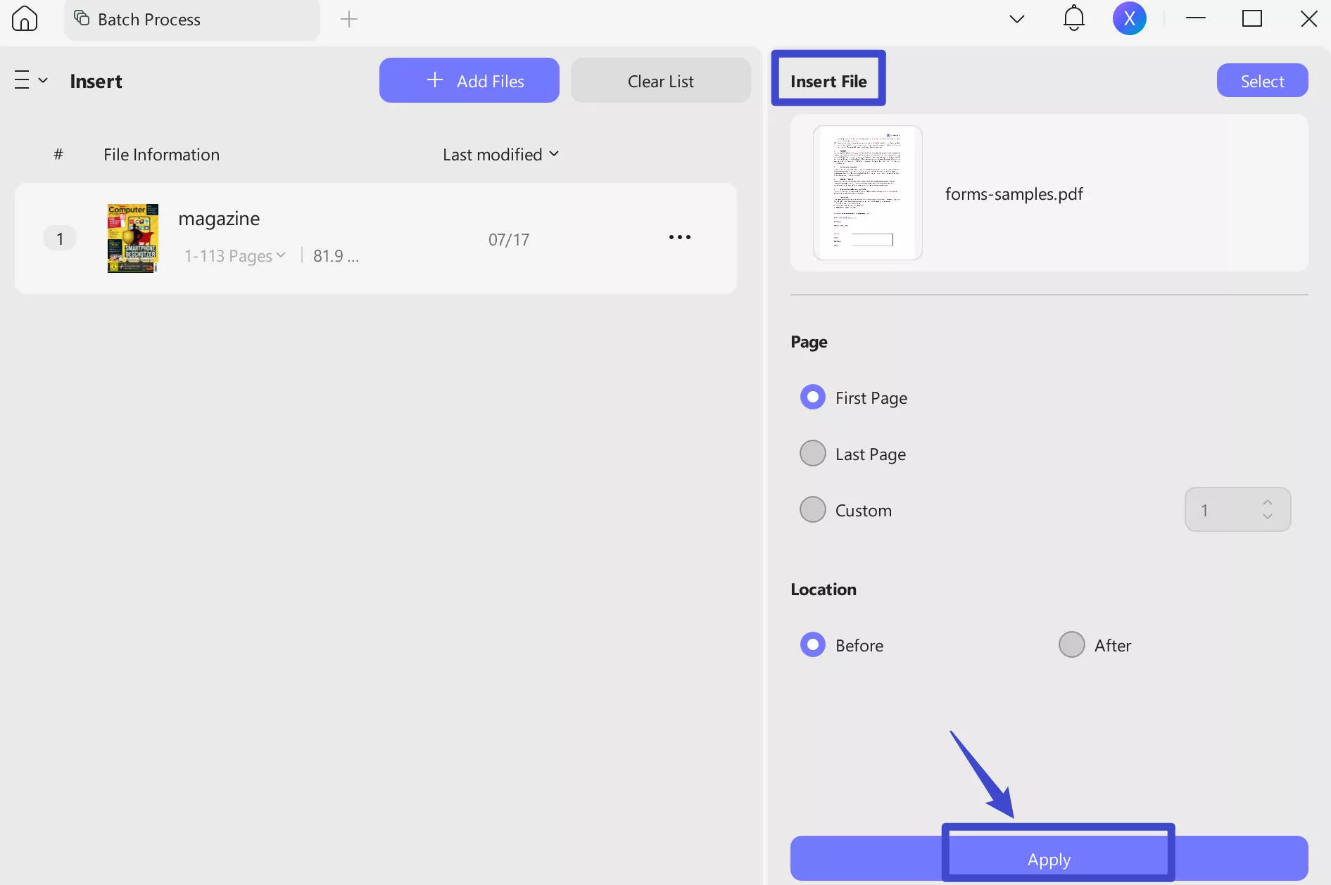 how to add page in adobe acrobat apply