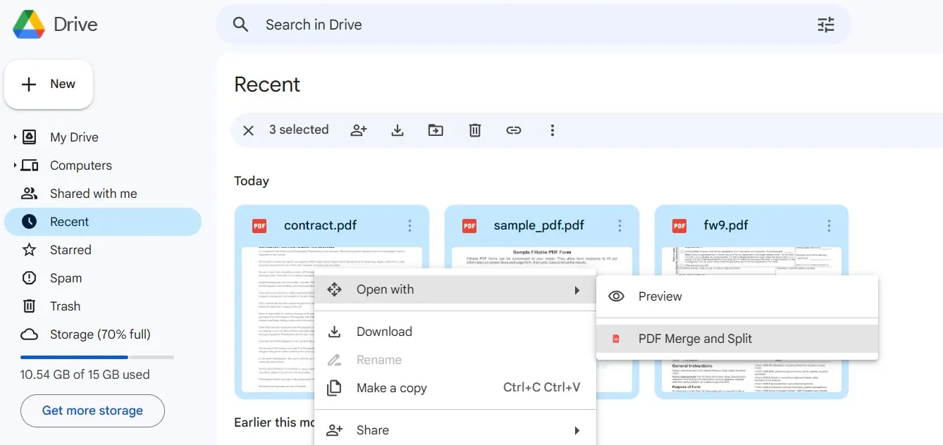 open pdf files with merge and split