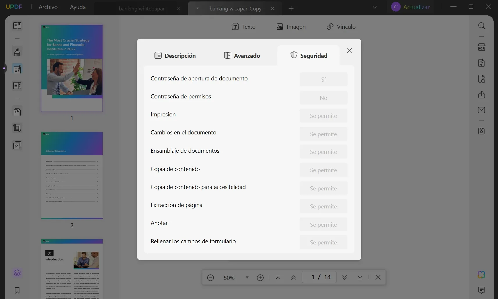 comprobar la seguridad de pdf