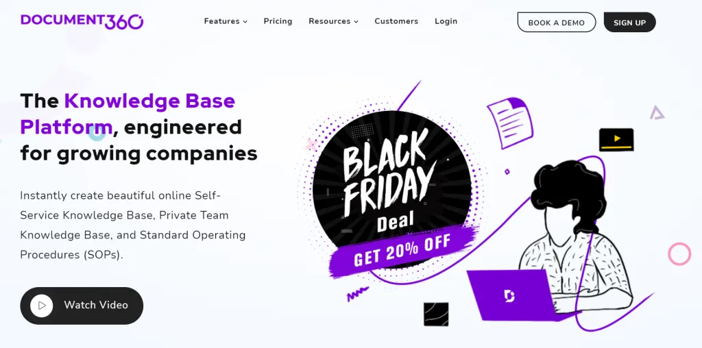 Offre du Black Friday de Document 360