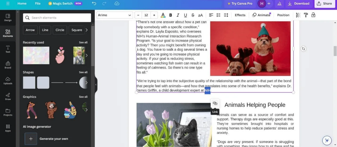 Edición de PDF con el editor Canva