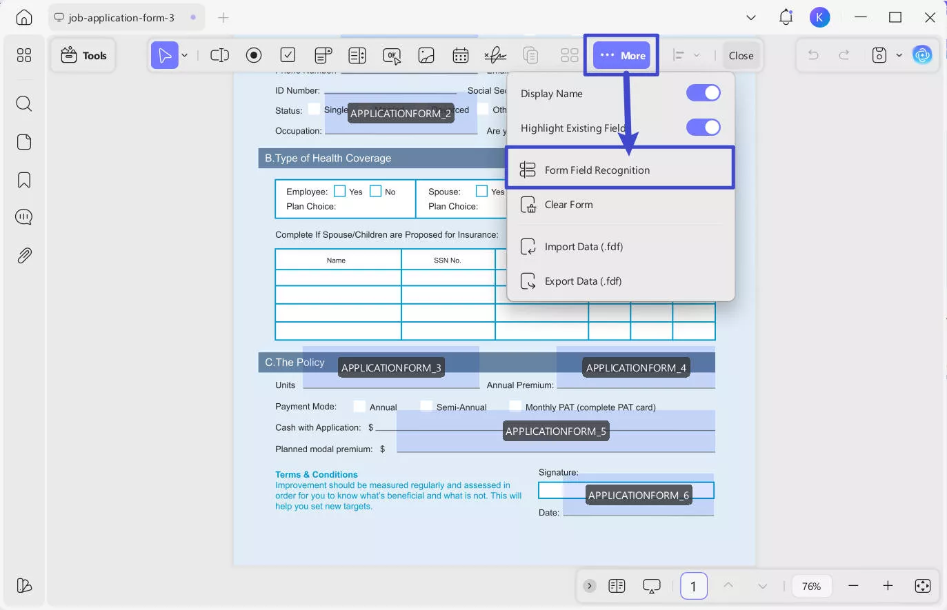 find form fields 1