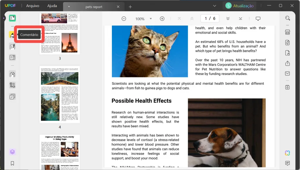 como inserir comentário no pdf