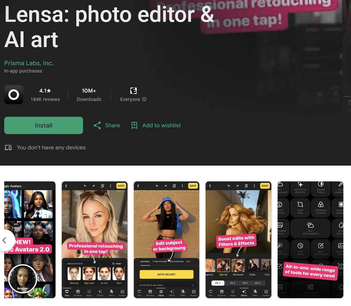 mejor ia para android lensa ai