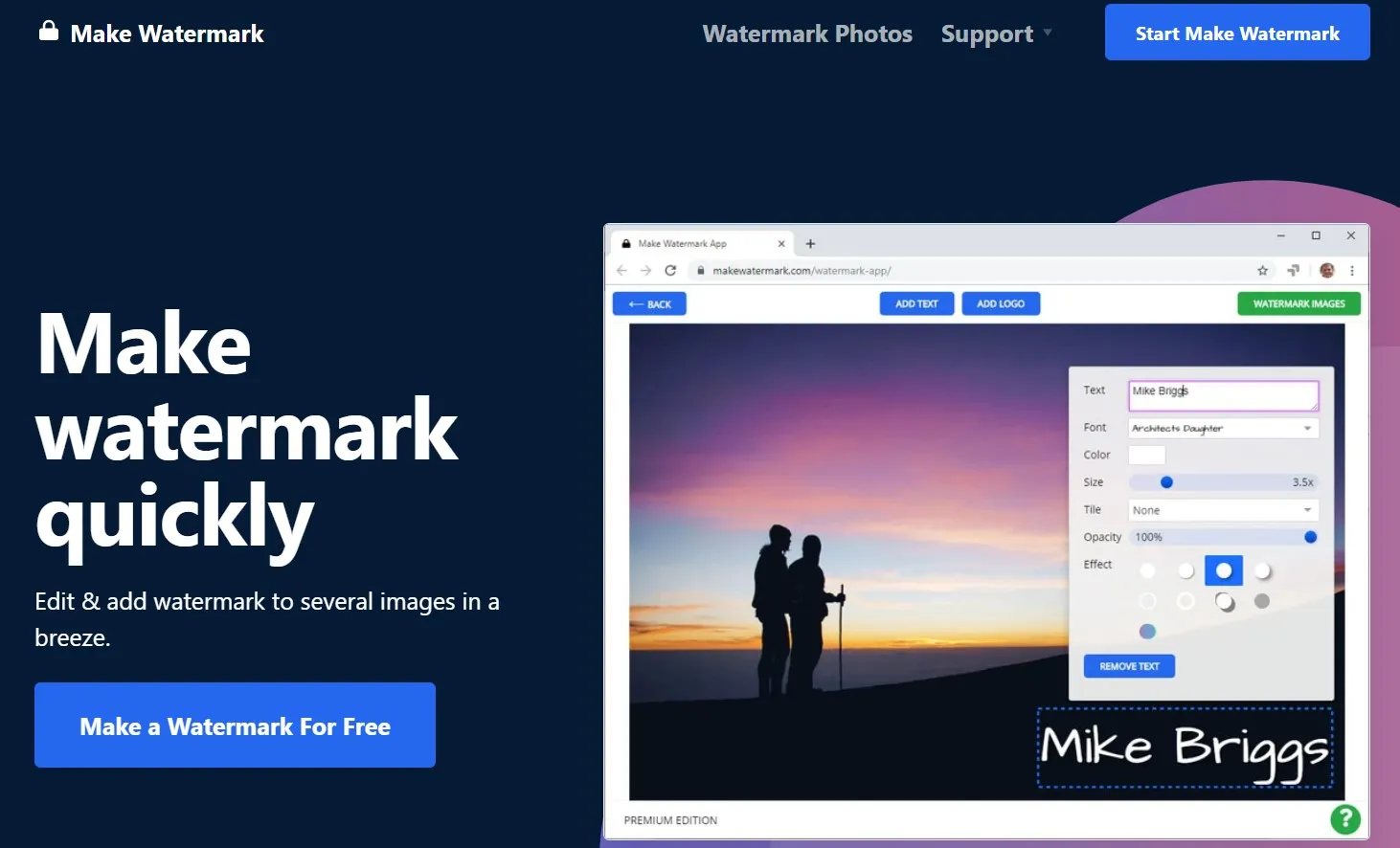 make watermark - a photo watermark creator