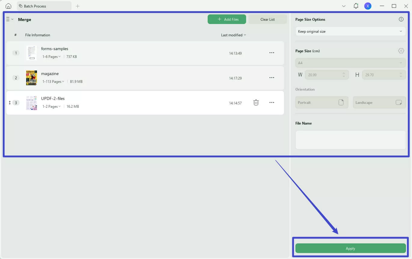 batch merge pdf in UPDF