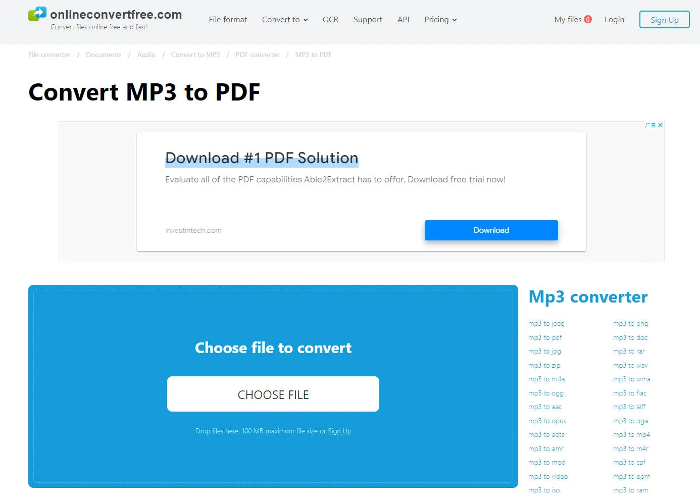 convertir mp3 en pdf en ligneconvertfree