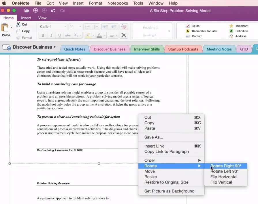 onenote rotate pdf