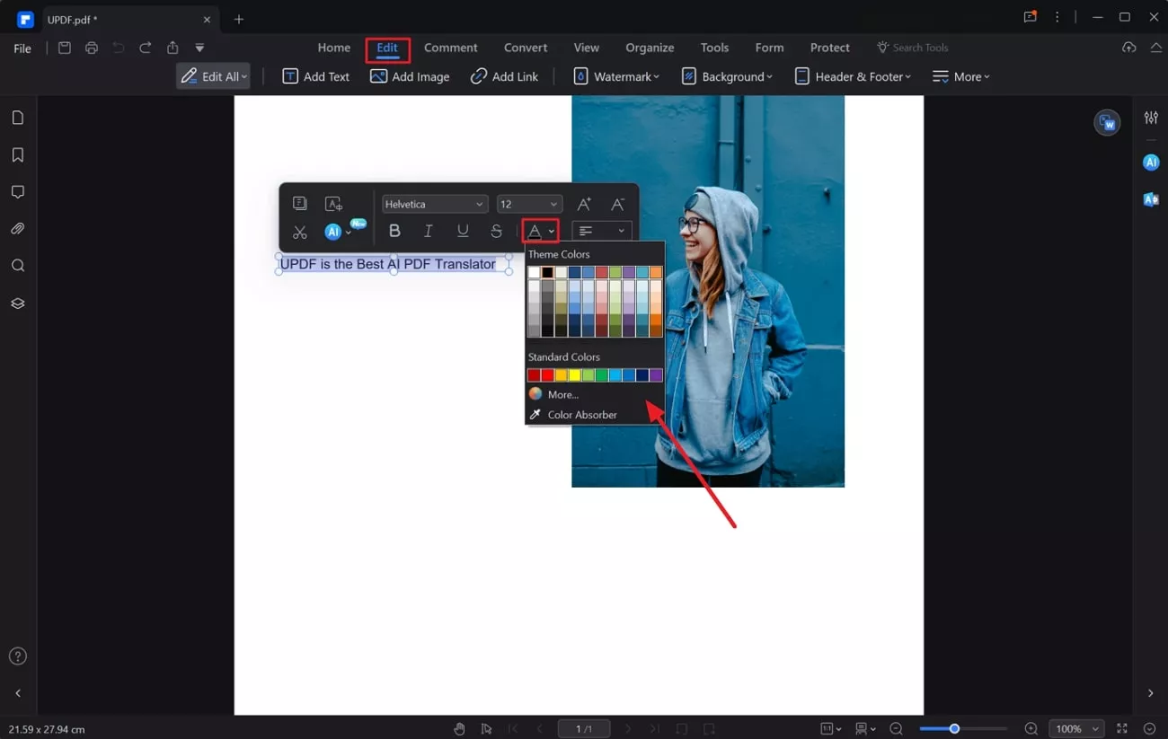 editar color pdf PDFelement PDF Color Editor