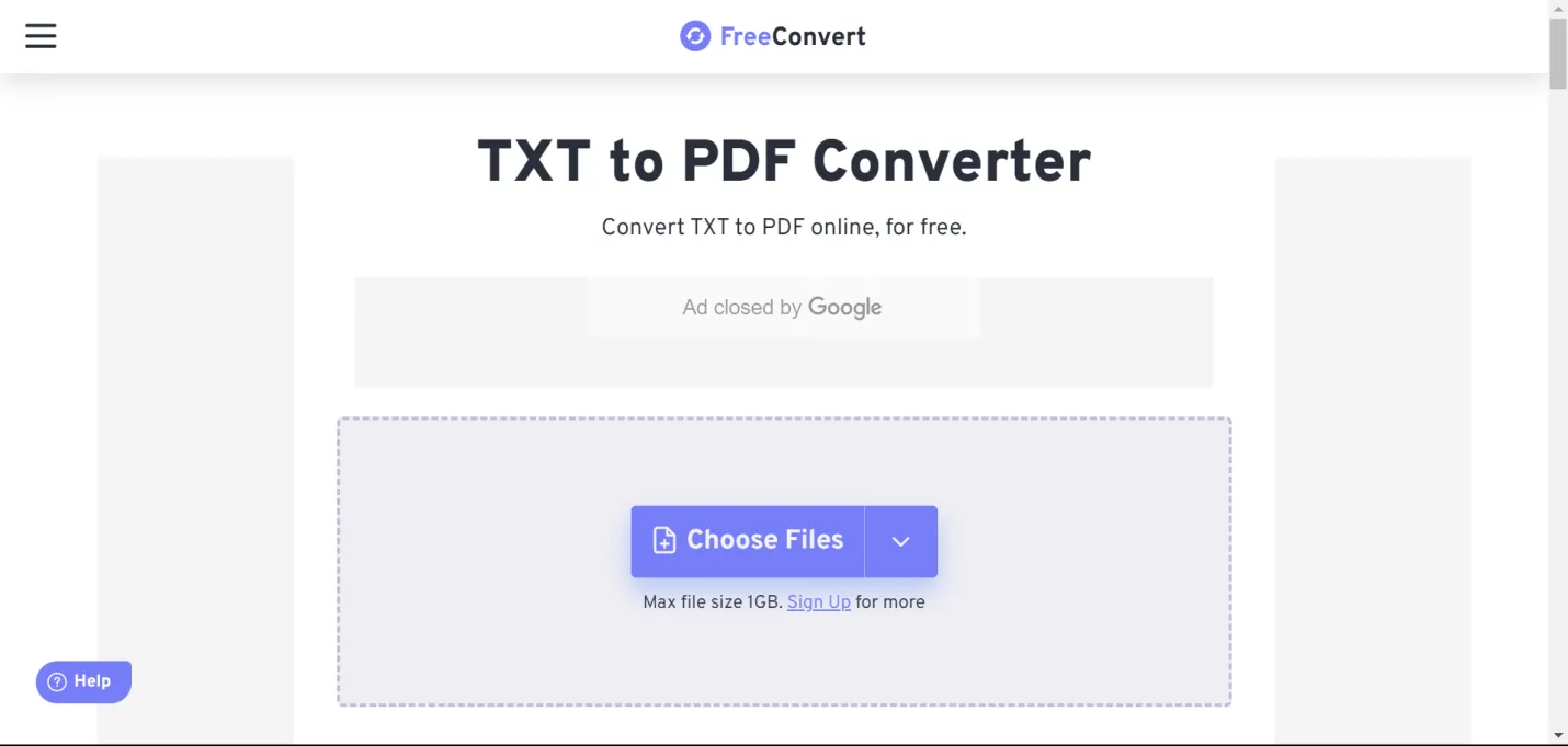 da txt a pdf FreeConvert