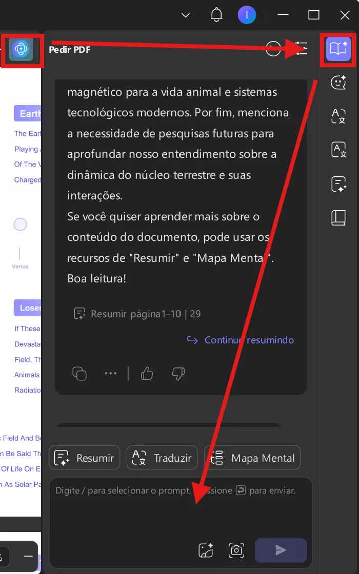 pedir pdf em updf ai