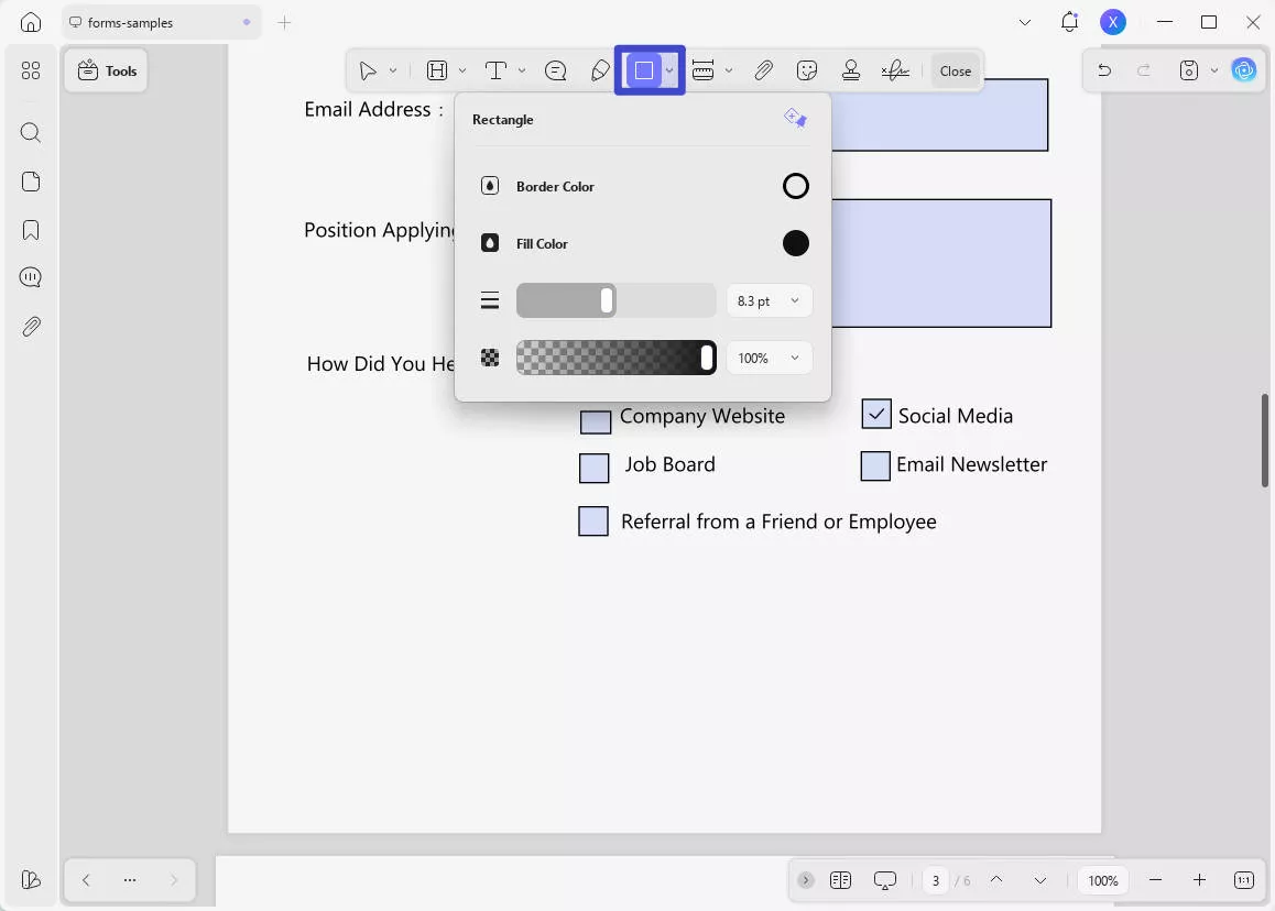how to uncheck a box in pdf shape tool