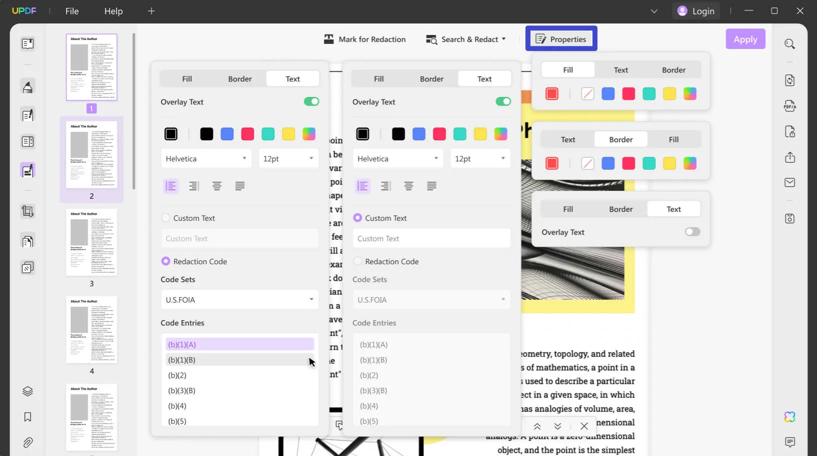 how to redact a pdf without adobe pro updf properties