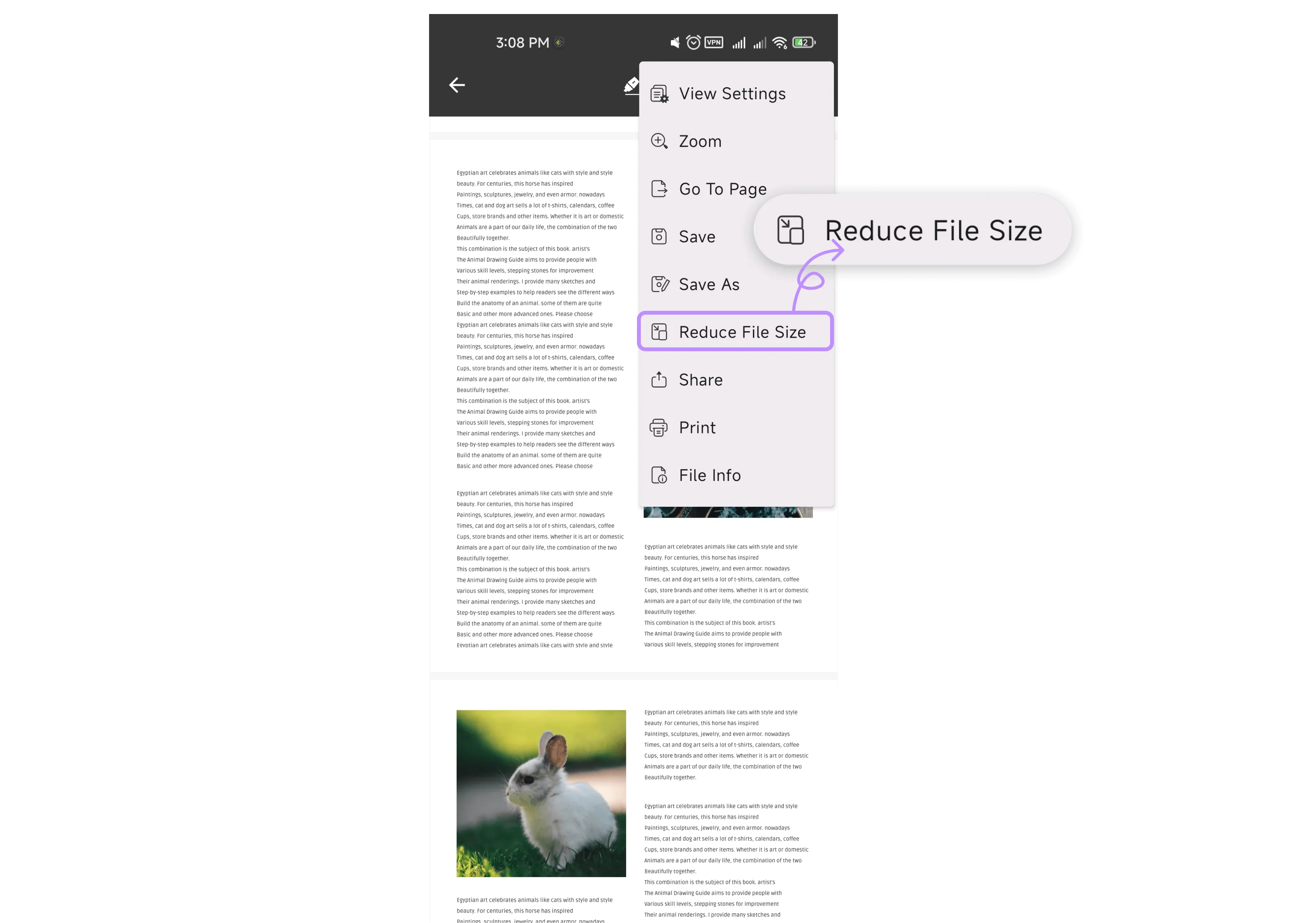 make PDF smaller on Android