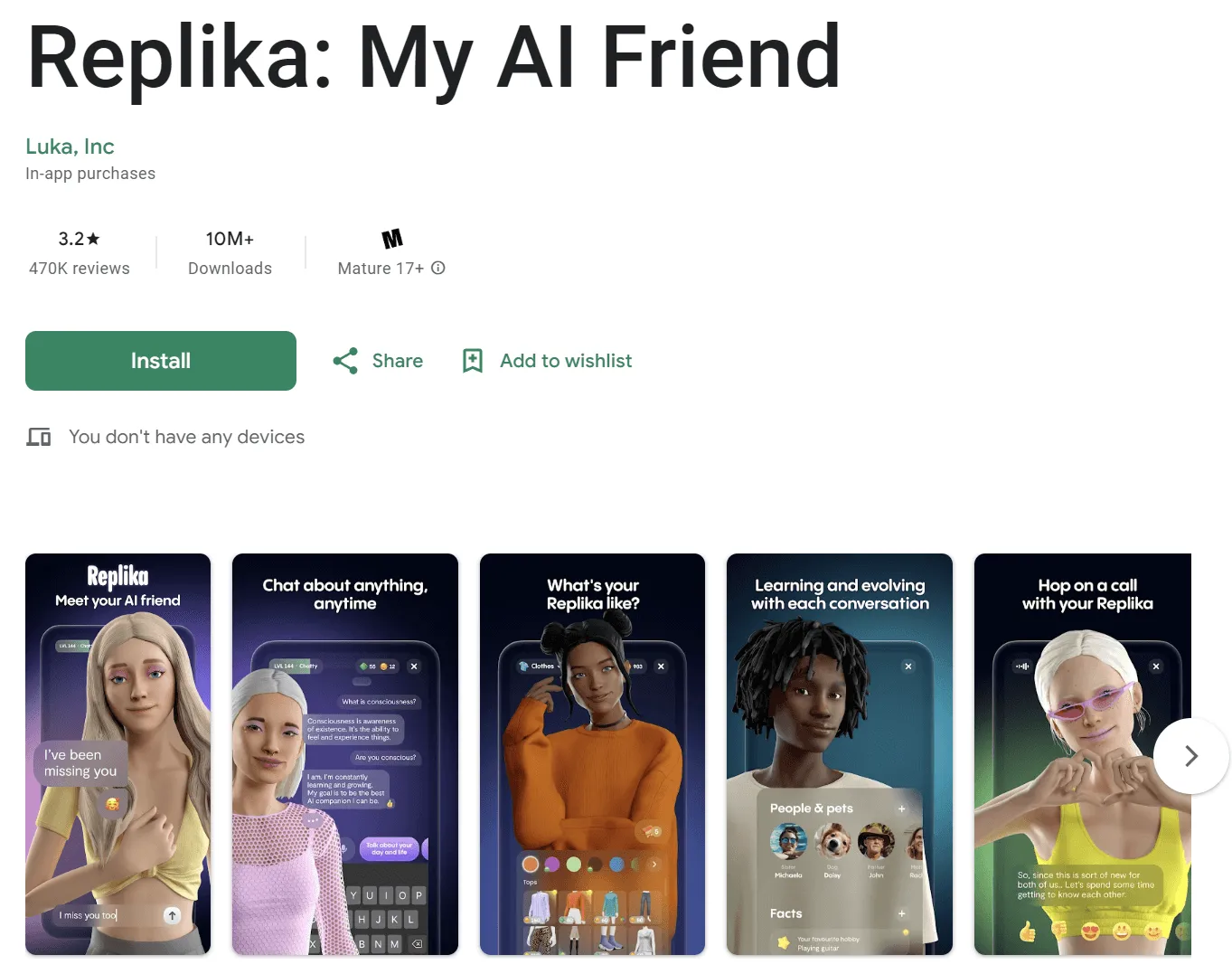 mejor ia para android replika