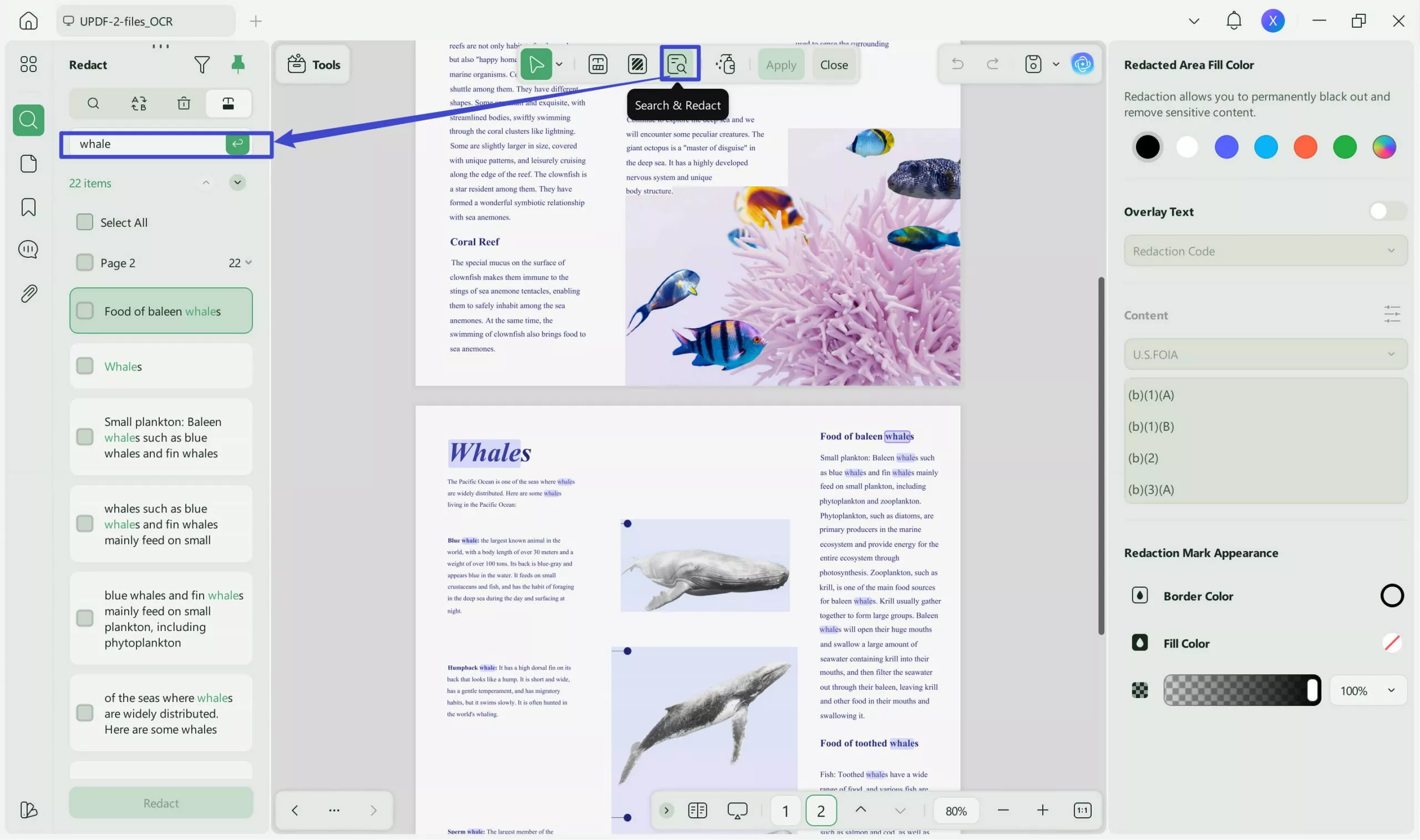 how to redact a pdf without adobe pro updf search
