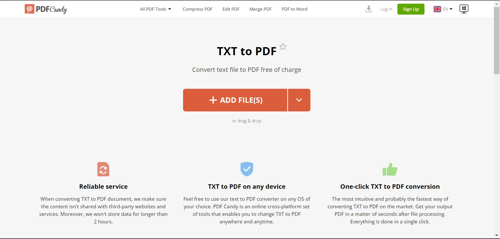 txt to pdf pdfcandy