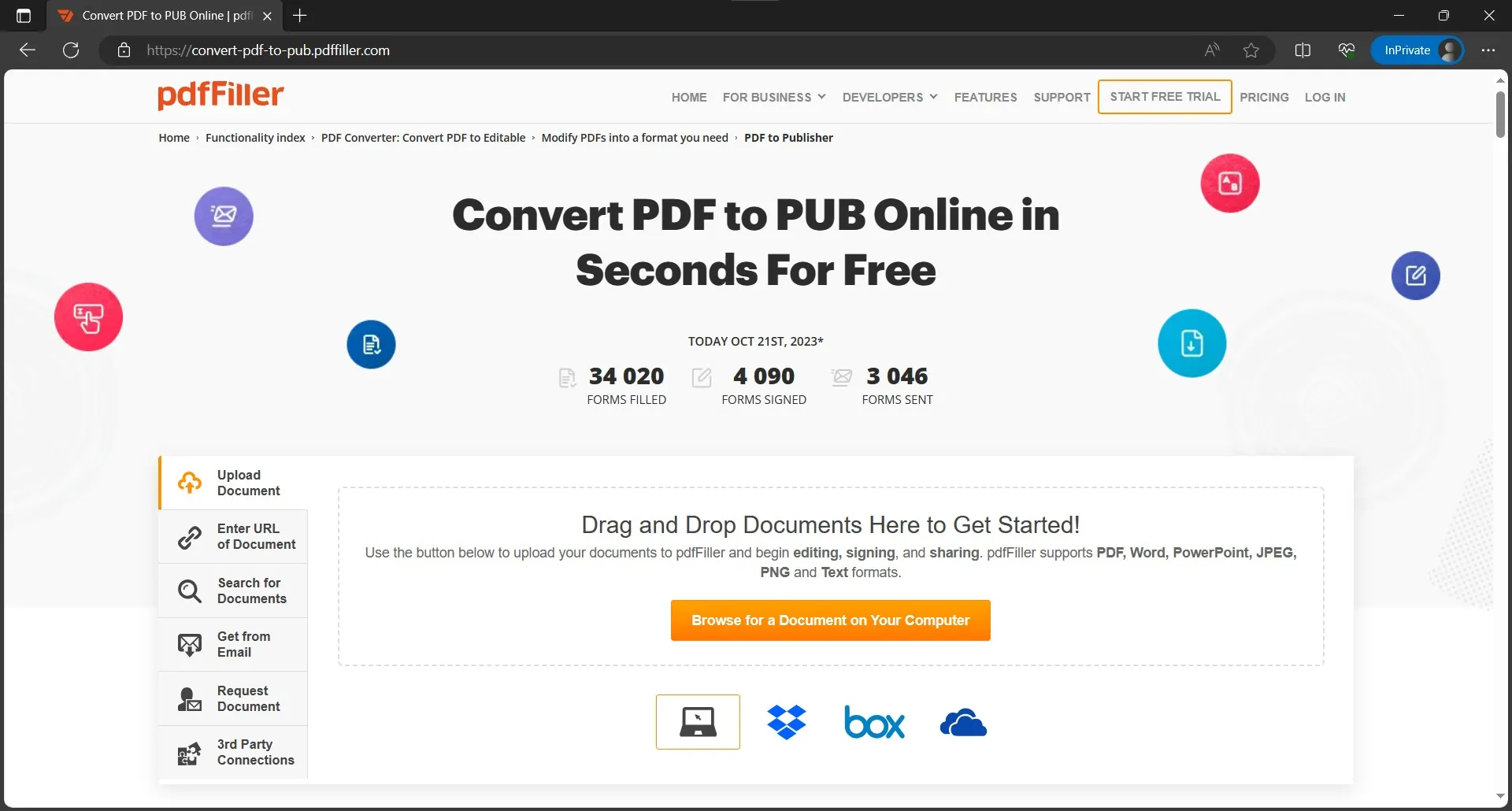 upload pdf in pdffiller