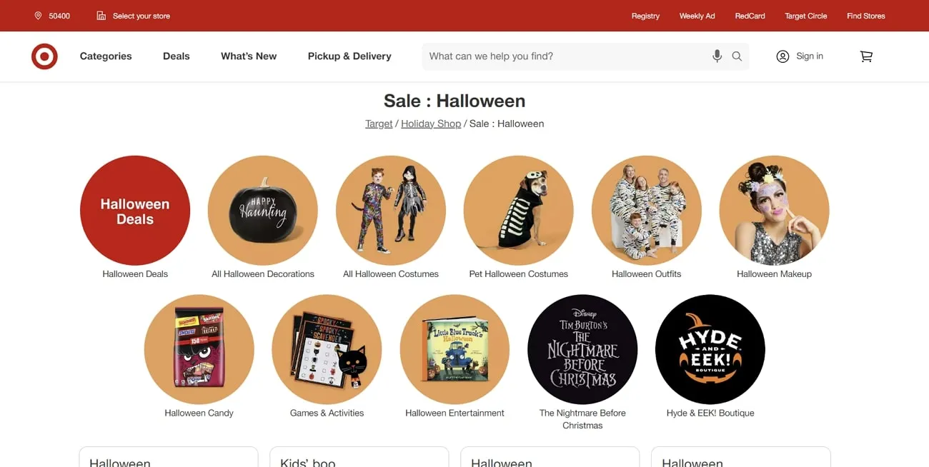 target halloween sale