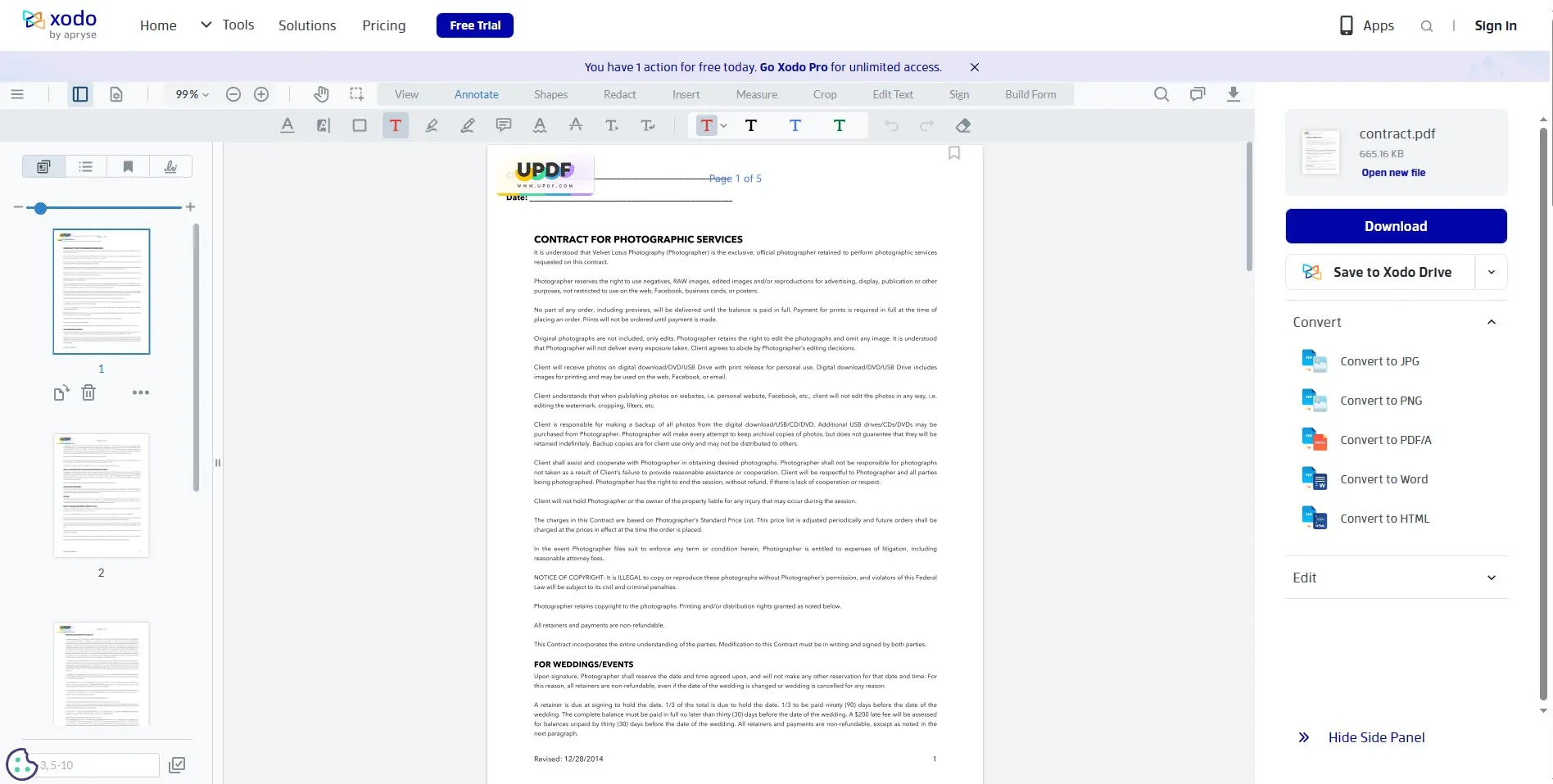 Online-PDF-Reader Xodo