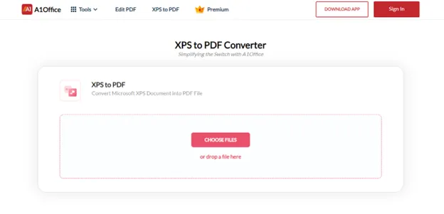 convertire xps in pdf A1Office