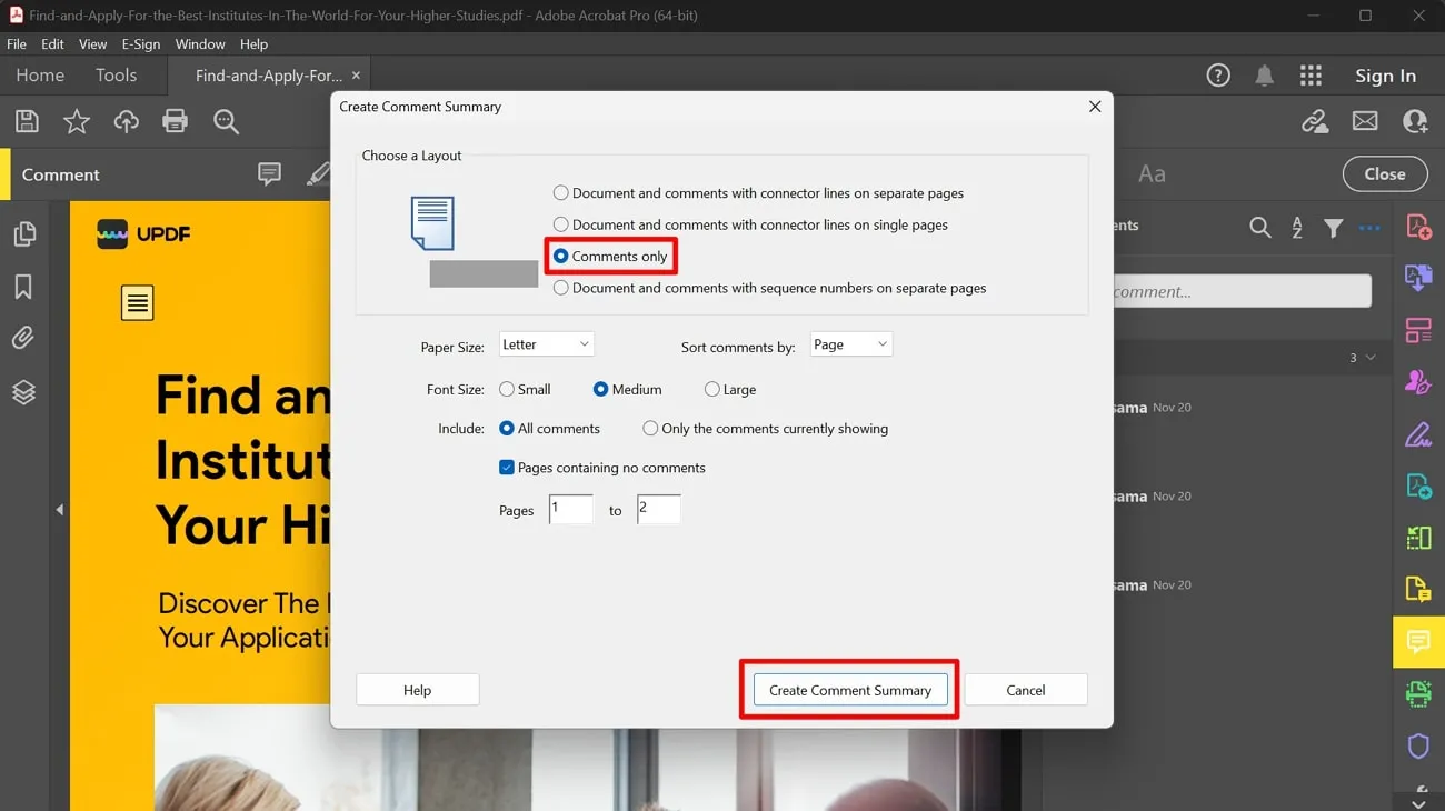 Kommentare aus PDF nach Excel exportieren Kommentarzusammenfassung erstellen
