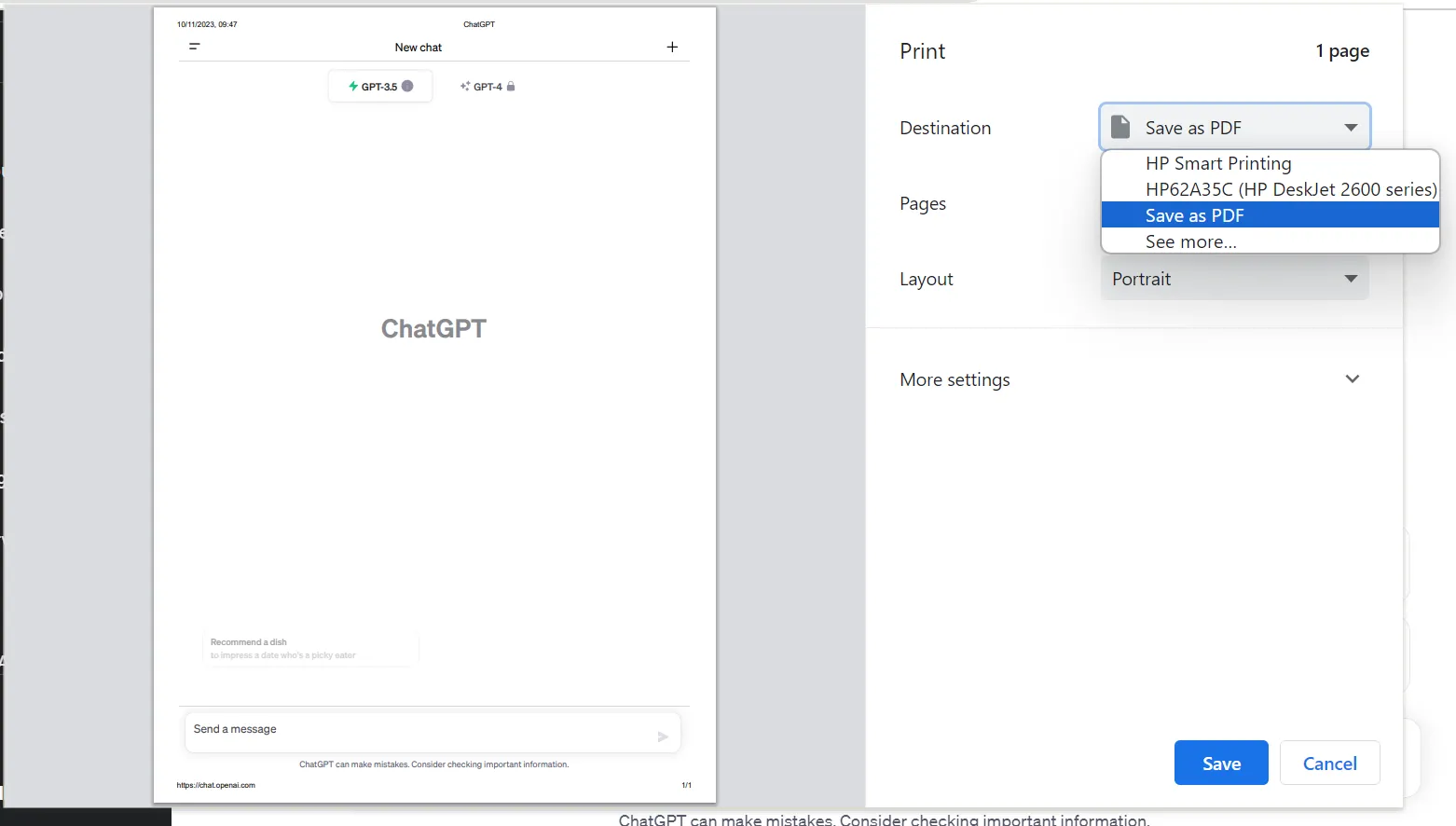 save chatgpt conversation as pdf