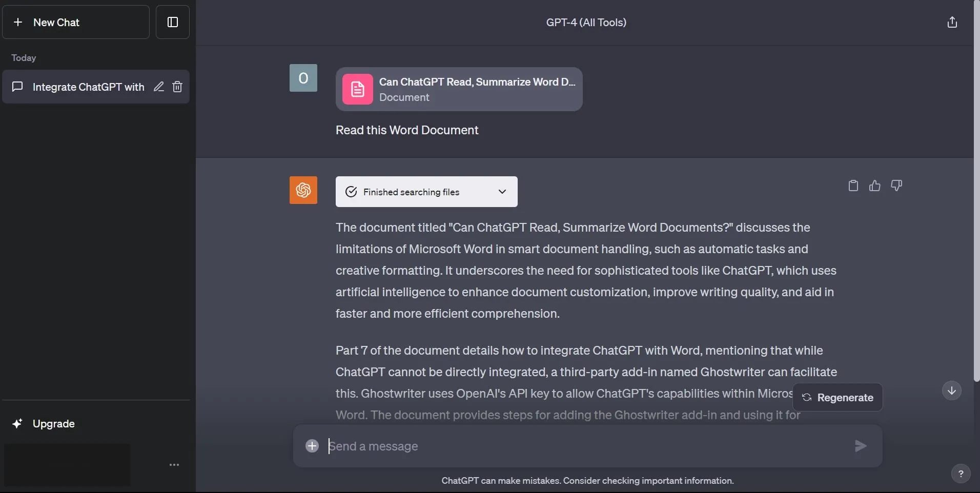 chatgptはWord文書を読むことができます