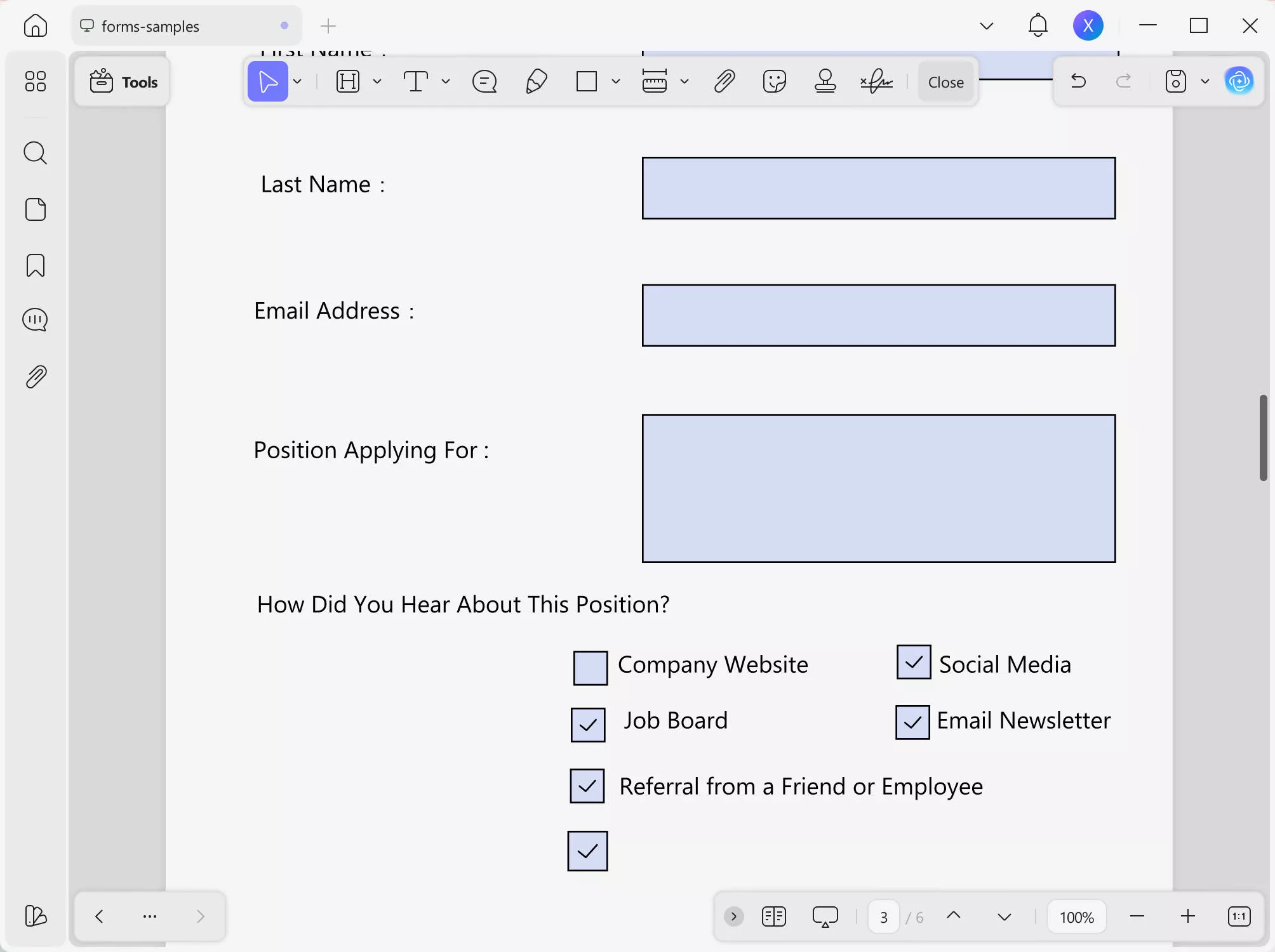 save the checkmark file as other in reader mode