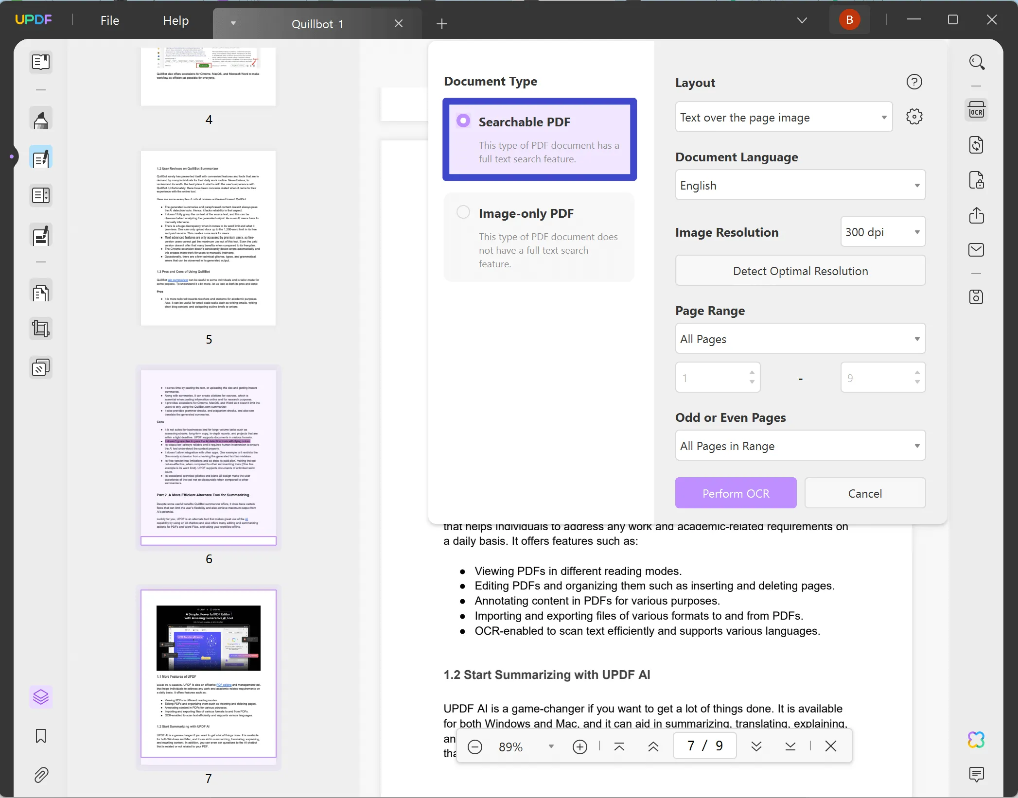 OCR PDF images to editable format