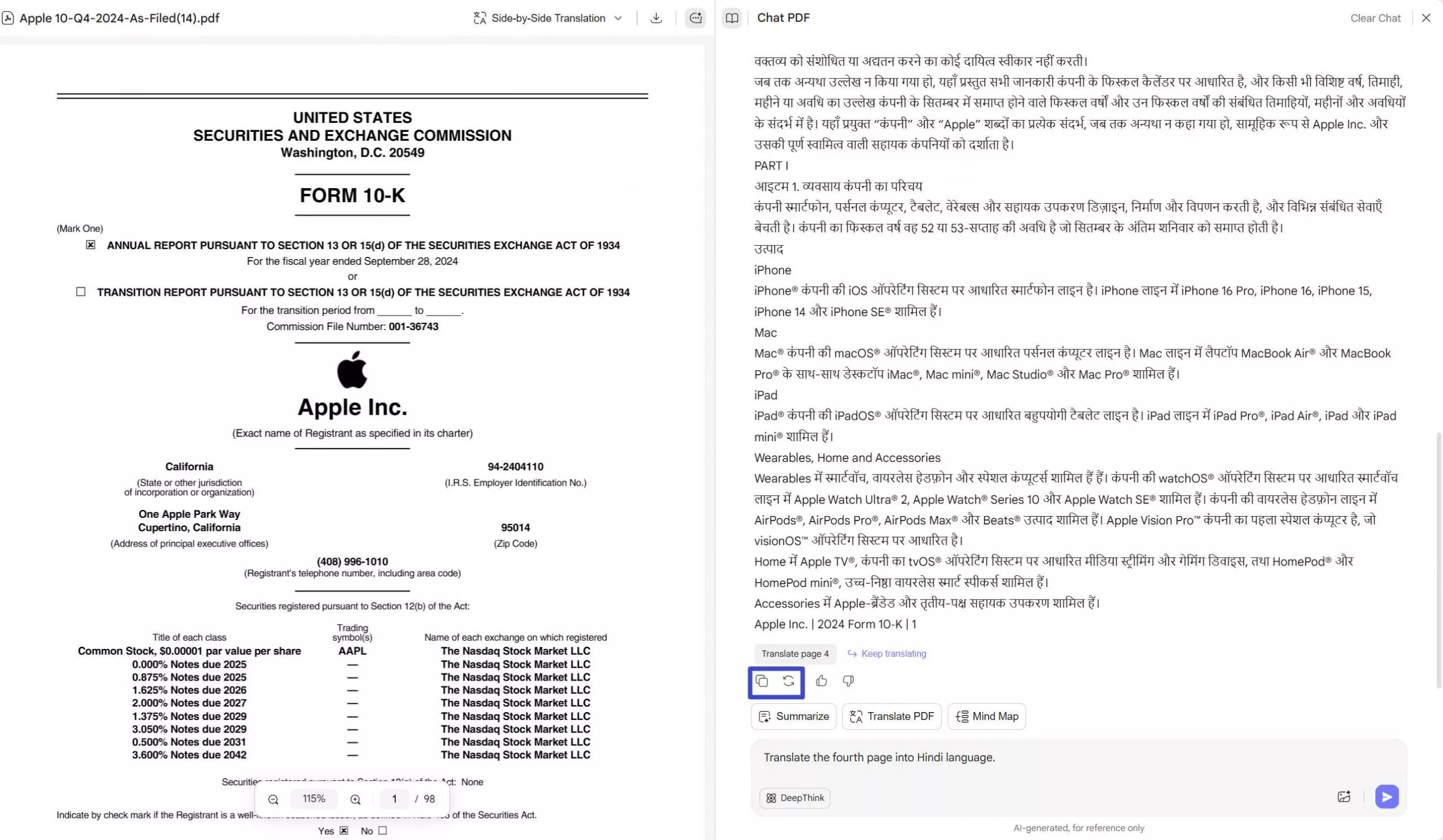 translate English PDF to Hindi