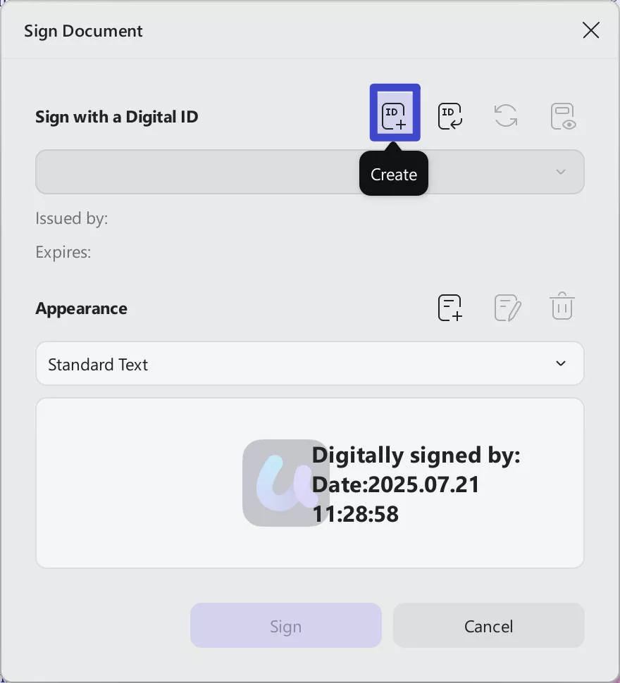 create a new digital id