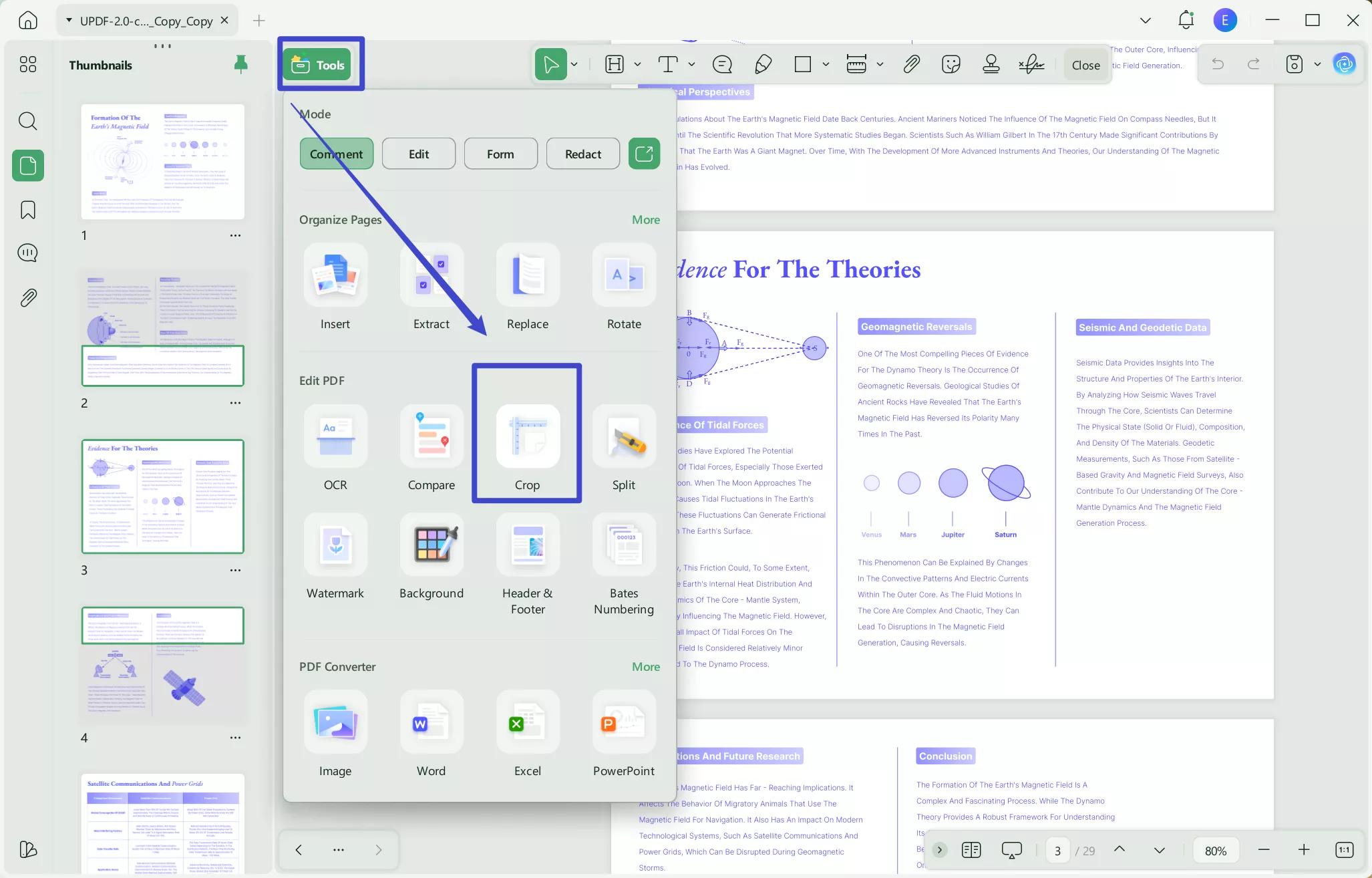 change paper size in pdf option icon