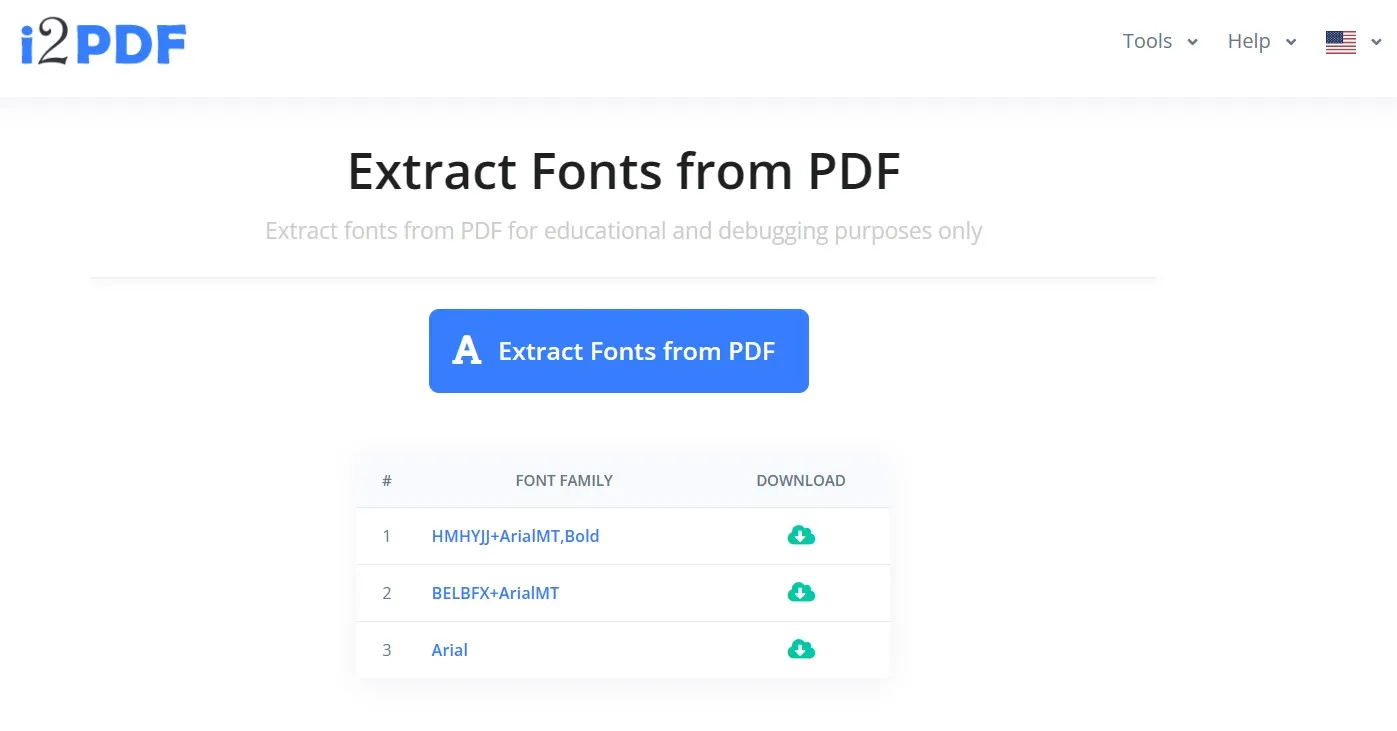 PDFから埋め込みフォントを確認する i2PDF