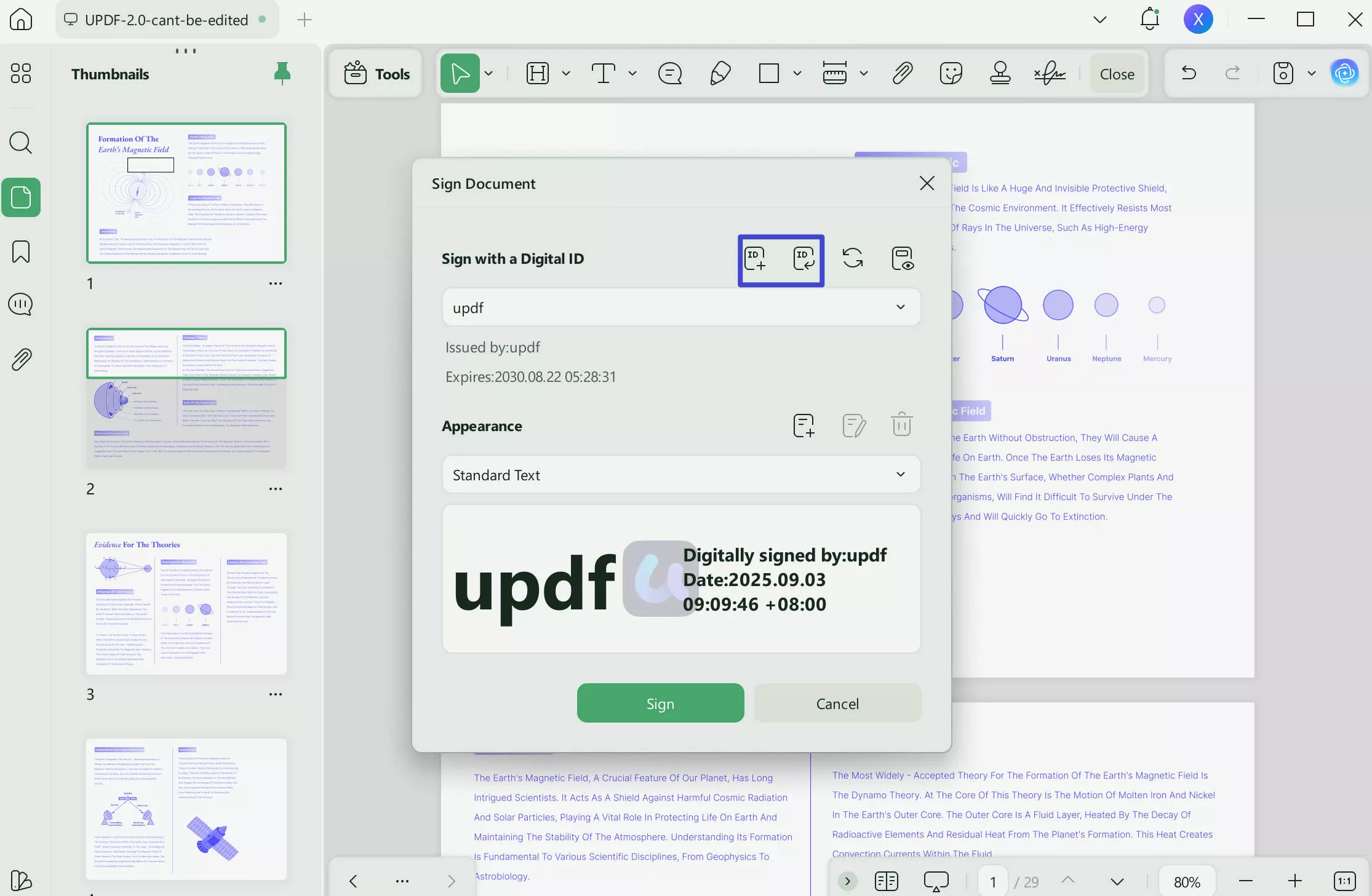 adobe digital signature sign document updf