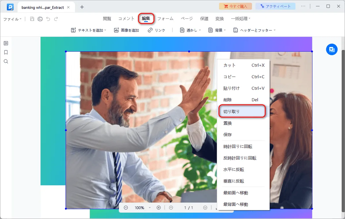 pdf 画像 切り取り