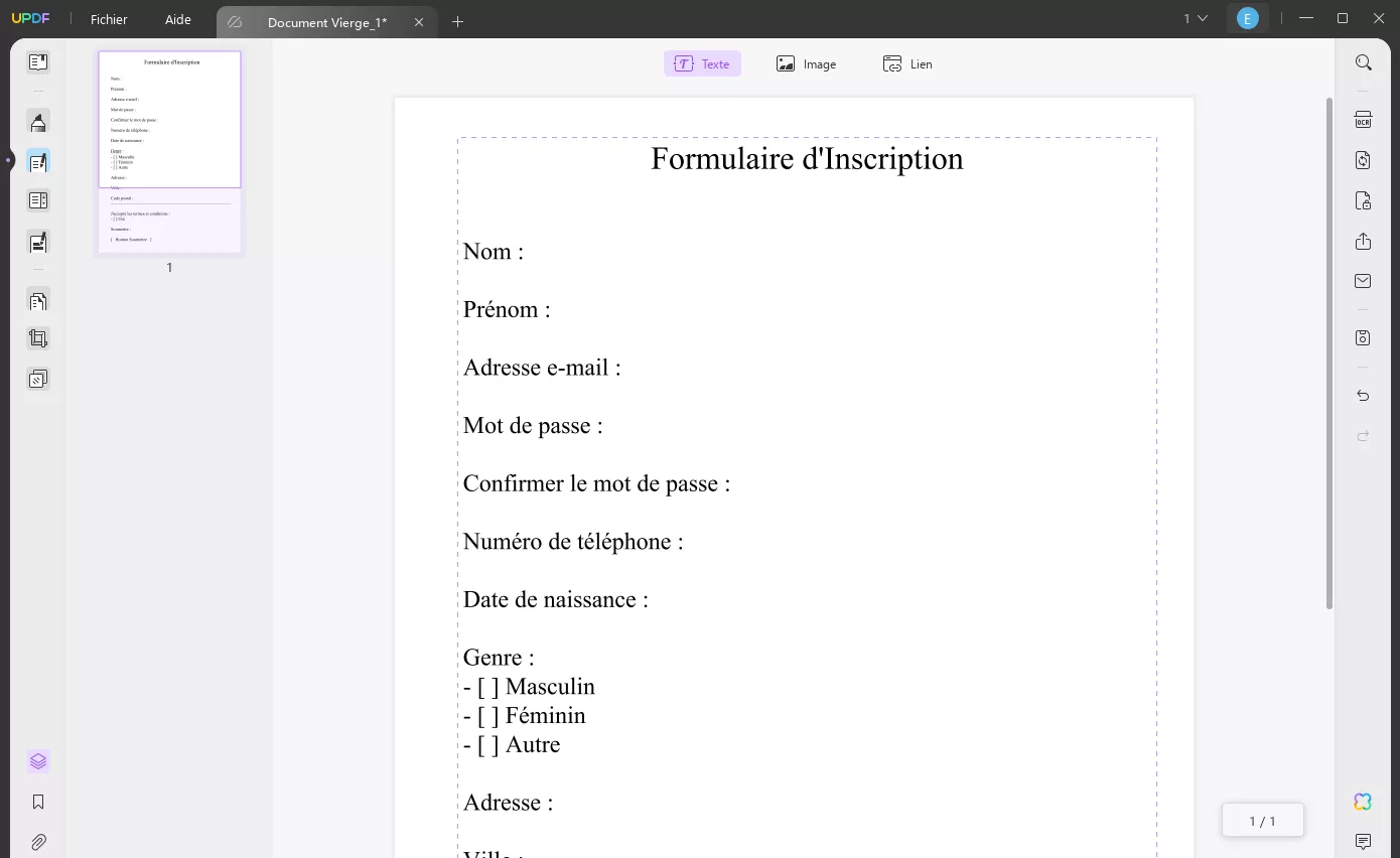 creer formulaire pdf